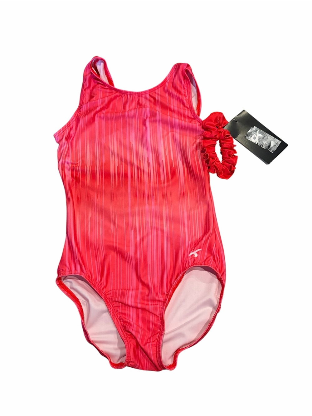 GK Girls One Piece Swimsuit Pink Striped Leotard Style Size CL NWT